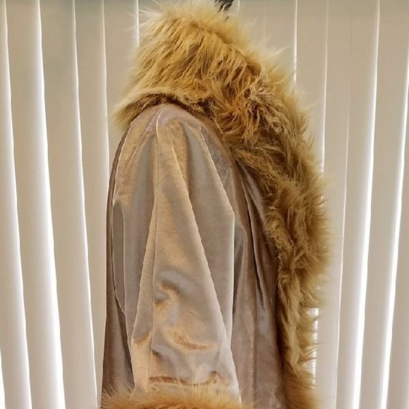 Custom Order Blonde Faux Fur Trim Gatsby Maxi Coat - Picture 7 of 8